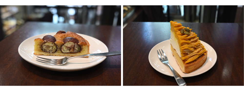 エントランスカフェの秋のお菓子の写真